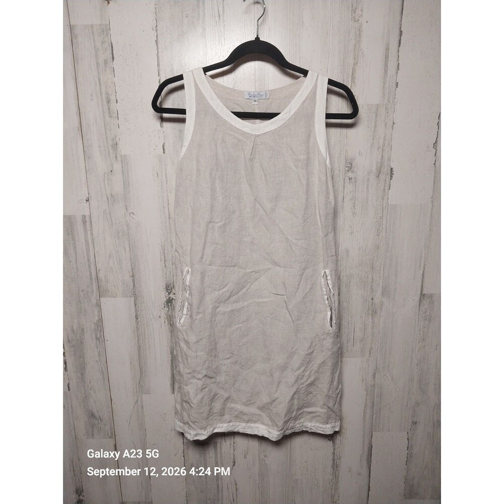 Umberto Carro 100 % Linen Dress Made In Italy Size Small Coastal Resort